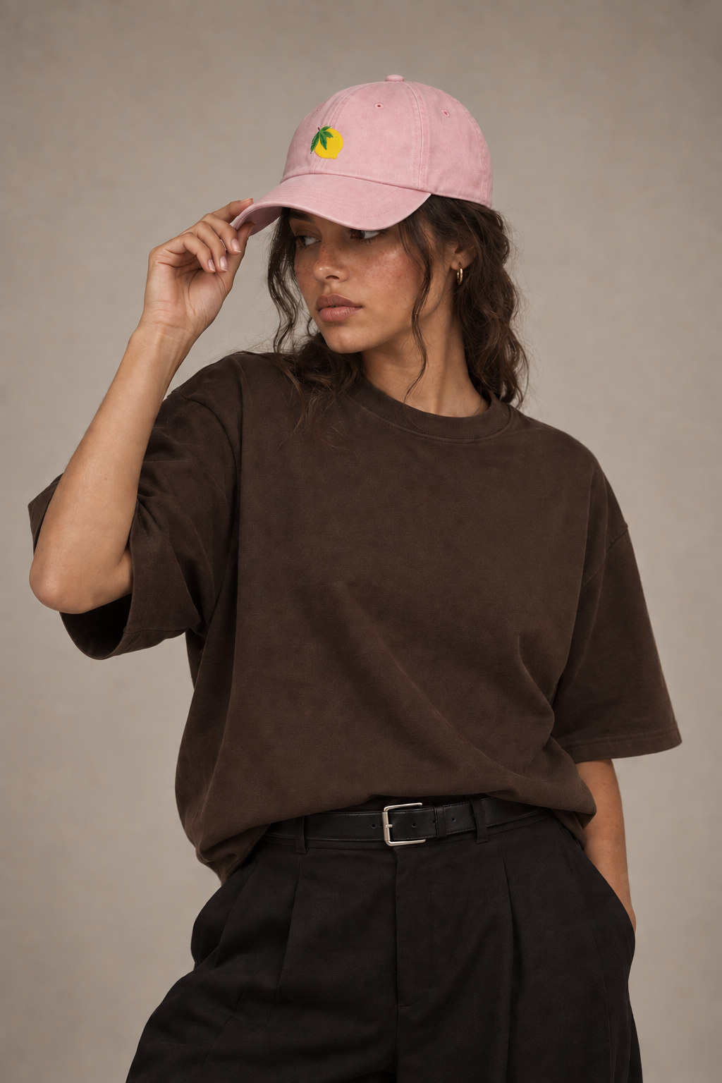 Lemon Dad Hat - Light Pink