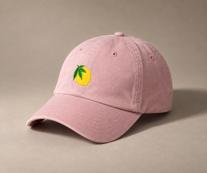 Lemon Dad Hat - Light Pink
